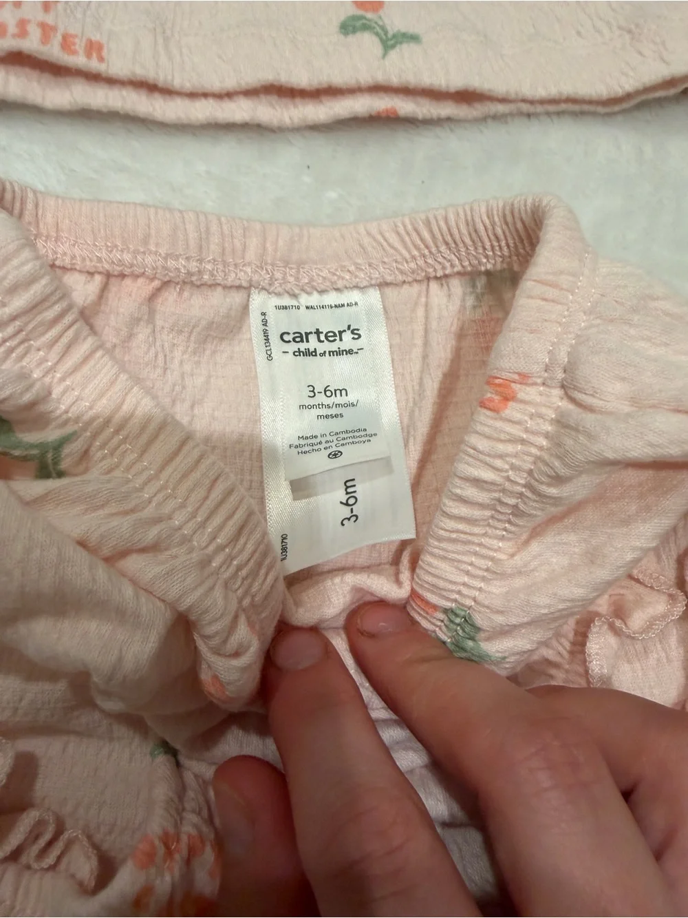 Carter's Pale Pink Floral Print Top & Diaper Cover Set